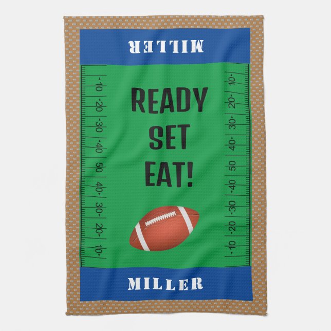 Personalised Football Party Game Day Tea Towel (Vertical)