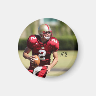 Personalised Football Photo and Number  Magnet