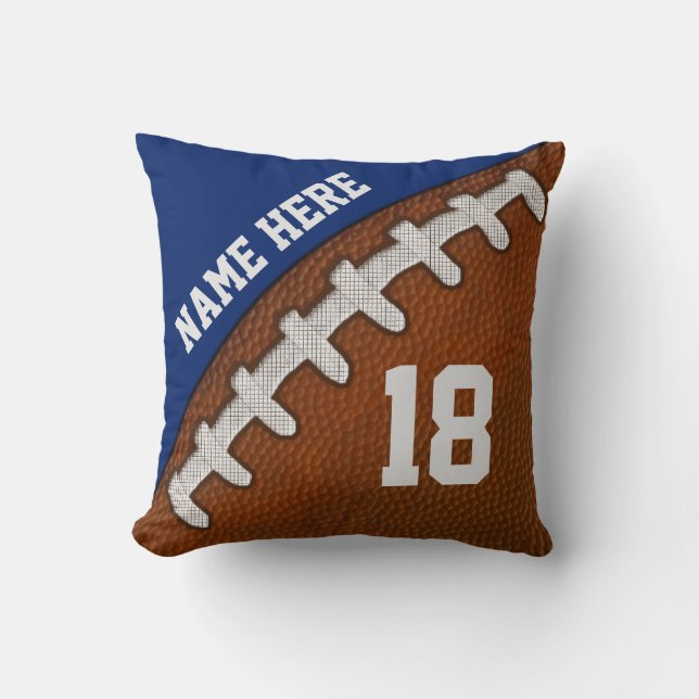 Personalised FOOTBALL Pillows, Team COLORS, TEXT Cushion (Front)
