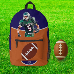 Personalised Football Player Boys Back-to-School Printed Backpack