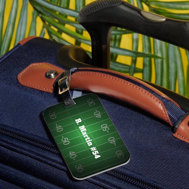 Personalised Football Player Monogrammed ID Tag (Front Insitu 1)