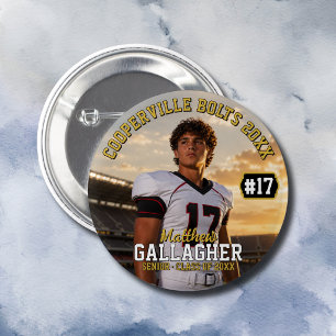 Personalised Football Player Photo 6 Cm Round Badge