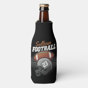 Personalised Football Player Team Number Helmet  Bottle Cooler