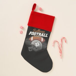 Personalised Football Player Team Number Helmet  Christmas Stocking