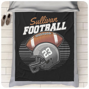 Personalised Football Player Team Number Helmet Fleece Blanket