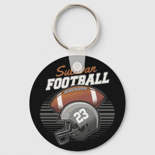 Personalised Football Player Team Number Helmet Key Ring