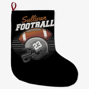 Personalised Football Player Team Number Helmet  Large Christmas Stocking