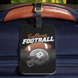 Personalised Football Player Team Number Helmet  Luggage Tag