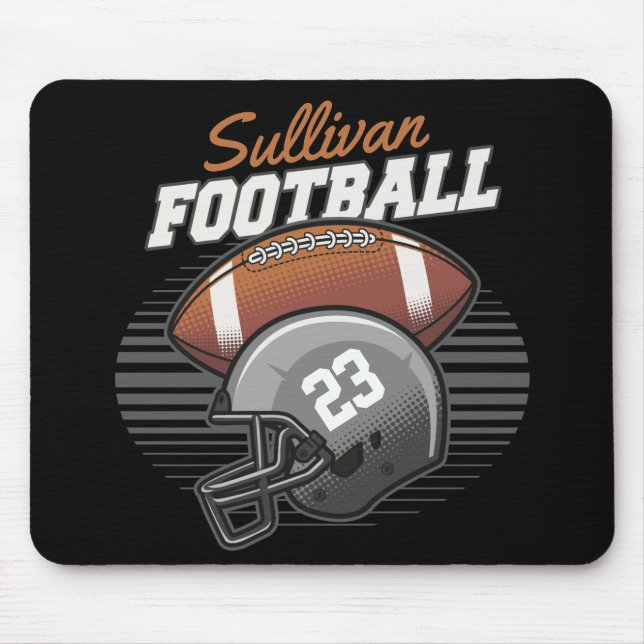Personalised Football Player Team Number Helmet  Mouse Mat (Front)