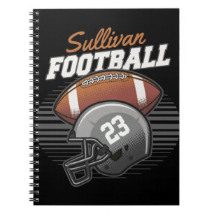 Personalised Football Player Team Number Helmet Notebook