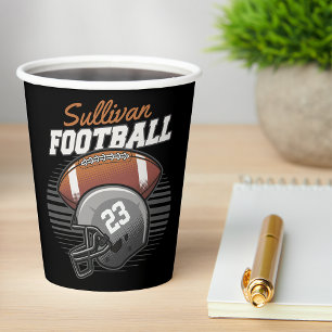 Personalised Football Player Team Number Helmet Paper Cups