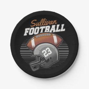 Personalised Football Player Team Number Helmet Paper Plate