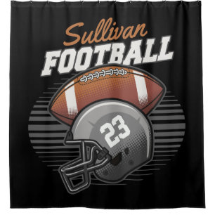 Personalised Football Player Team Number Helmet  Shower Curtain