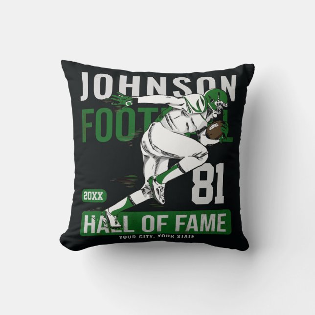 Personalised Football PLAYER Team NUMBER Sports Cushion (Front)