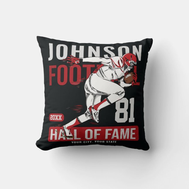 Personalised Football PLAYER Team NUMBER Sports  Cushion (Front)