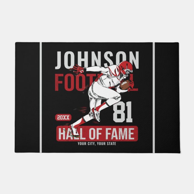 Personalised Football PLAYER Team NUMBER Sports   Doormat (Front)