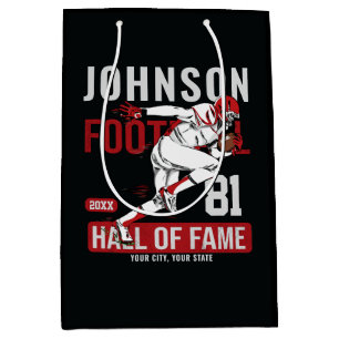 Personalised Football PLAYER Team NUMBER Sports  Medium Gift Bag