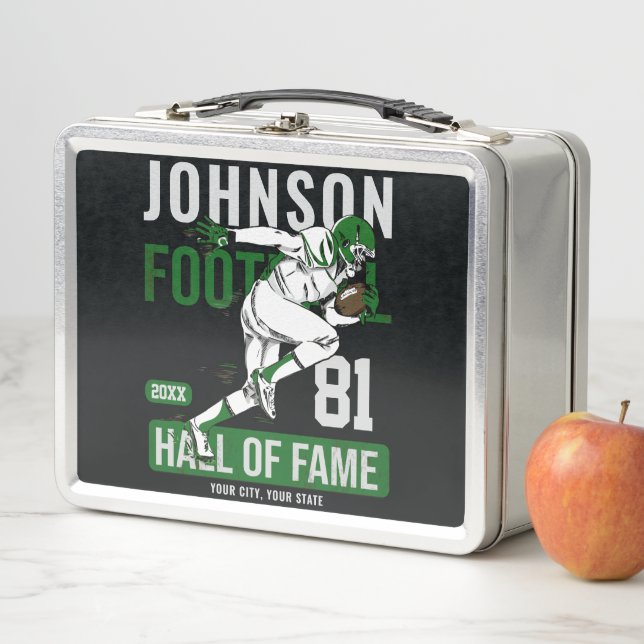 Personalised Football PLAYER Team NUMBER Sports  Metal Lunch Box (In Situ)