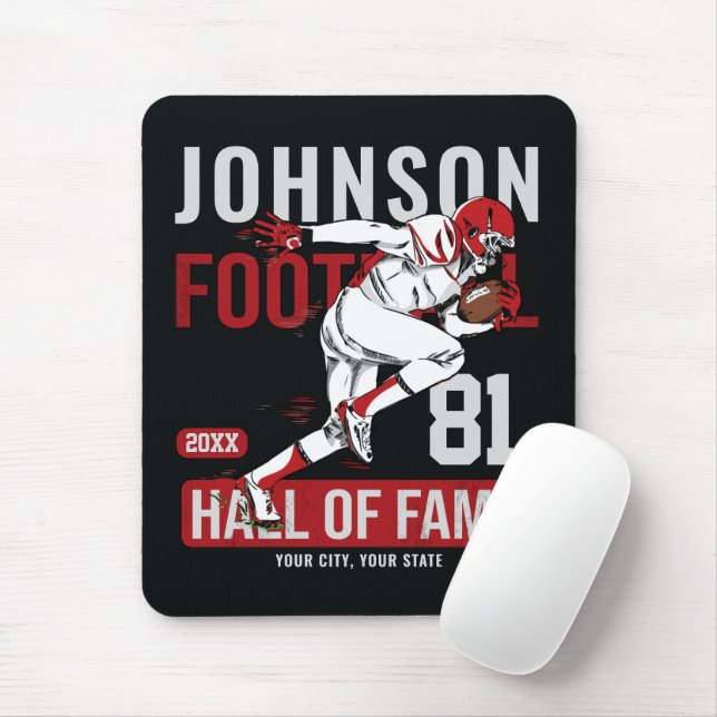 Personalised Football PLAYER Team NUMBER Sports Mouse Mat (With Mouse)