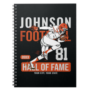 Personalised Football PLAYER Team NUMBER Sports  Notebook