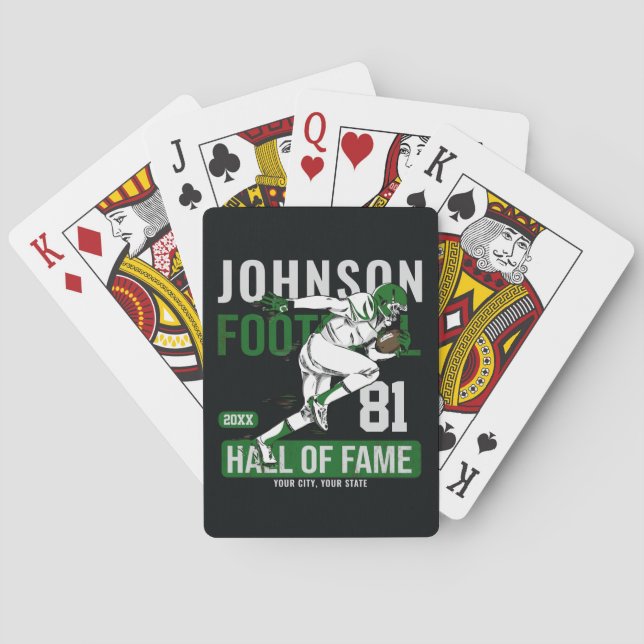 Personalised Football PLAYER Team NUMBER Sports Playing Cards (Back)