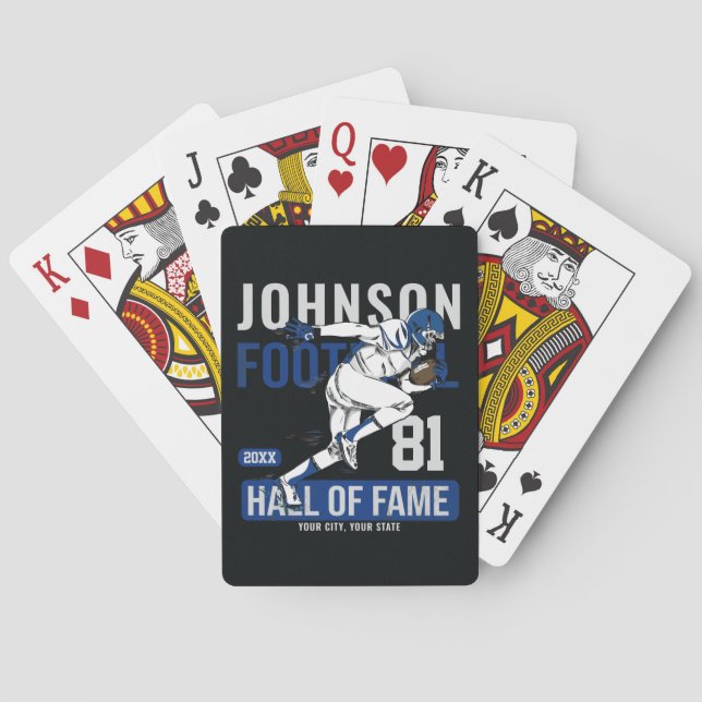 Personalised Football PLAYER Team NUMBER Sports  Playing Cards (Back)