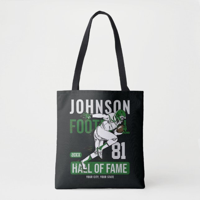 Personalised Football PLAYER Team NUMBER Sports  Tote Bag (Front)