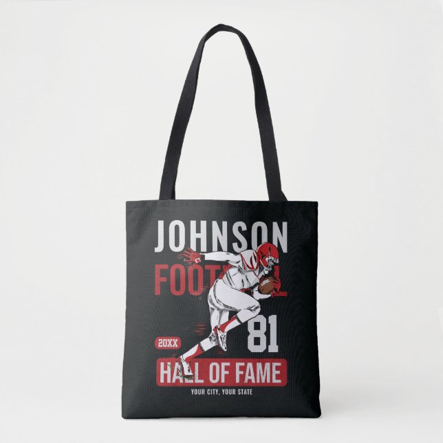 Personalised Football PLAYER Team NUMBER Sports Tote Bag (Front)