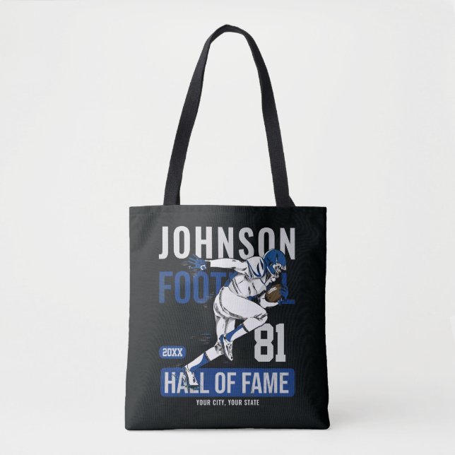 Personalised Football PLAYER Team NUMBER Sports Tote Bag (Front)