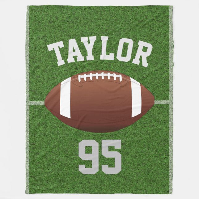 Personalised Football Player's Name and Number Fleece Blanket (Front)