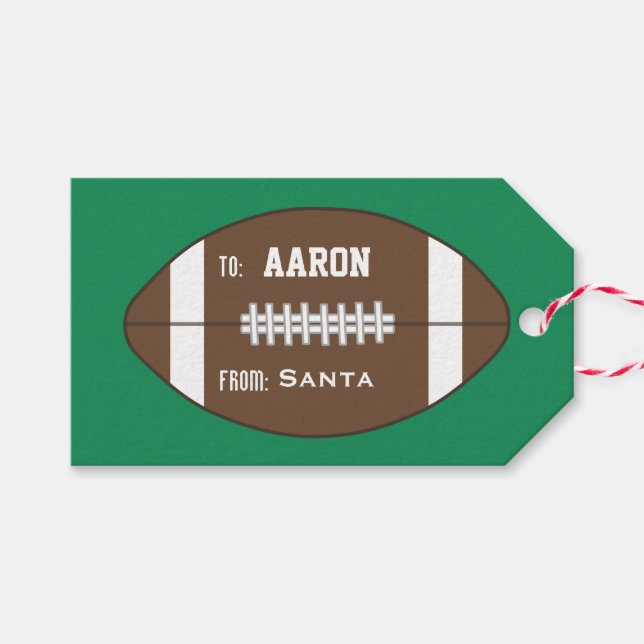 Personalised Football Santa Christmas Gift Tags (Front (Horizontal))