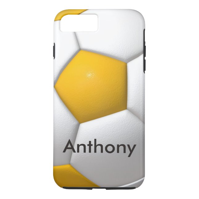 Personalised Football Saucer Ball white & Yellow Case-Mate iPhone Case (Back)