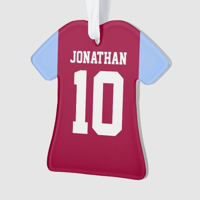 Personalised Football soccer shirt Contrast sleeve Ornament (Front)