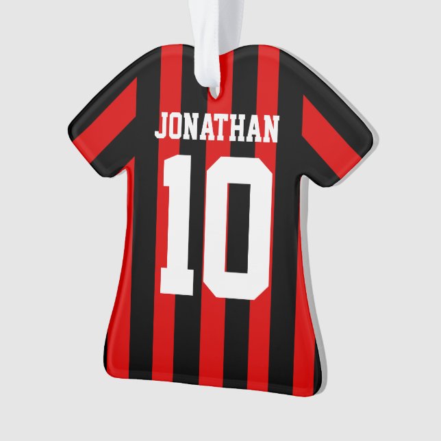 Personalised Football soccer shirt stripes Ornament (Front)