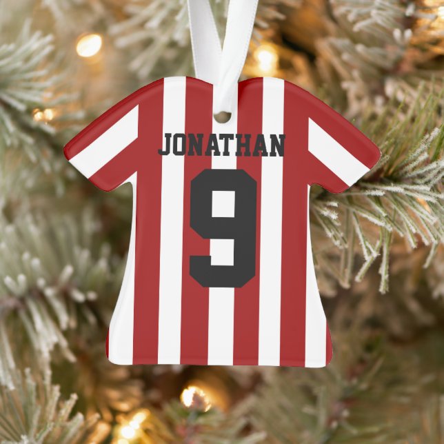 Personalised Football soccer shirt stripes Ornament (Tree)