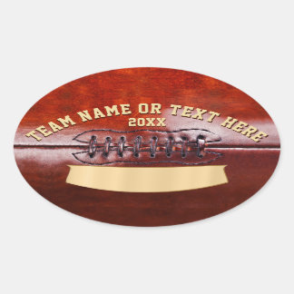 Personalised Football Stickers, Your Text, Blank Oval Sticker