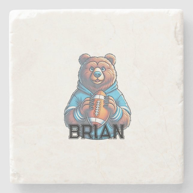 Personalised Football Stone Coaster (Front)