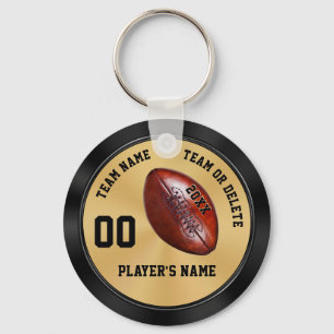 Personalised Football Team Gifts, Black and Gold Key Ring