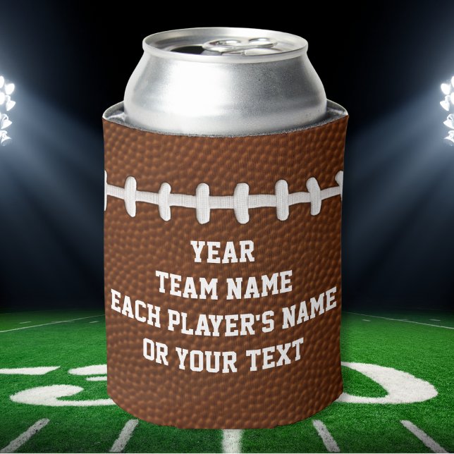 Personalised Football Team Gifts with YOUR TEXT Can Cooler (Football Can Cooler. Cheap Football Gifts. Football team gift ideas. Football party favors. )