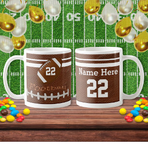 Personalised Football Team Mugs NAME and NUMBER