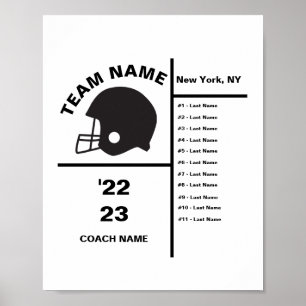 Personalised Football Team With Players Poster