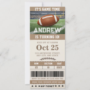 Personalised Football-Themed Birthday Ticket Invitation