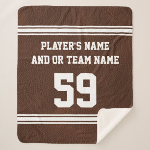Personalised Football Throw Blanket Name, Number