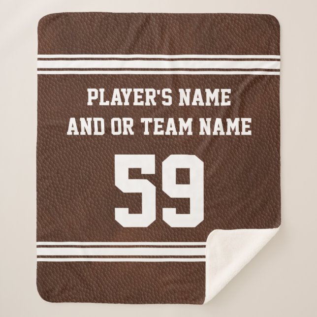 Personalised Football Throw Blanket Name, Number (Front)
