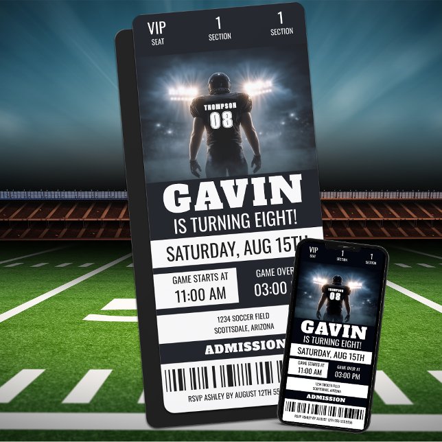 Personalised Football Ticket Birthday Party Invitation (Creator Uploaded)