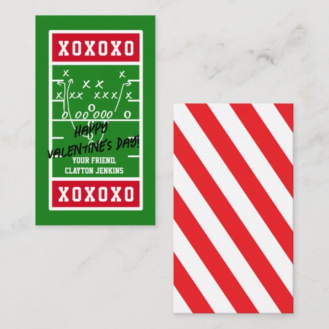 Personalised Football Valentine's Day Cards (Front/Back)