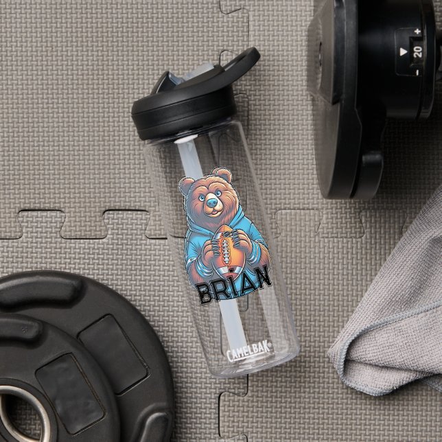 Personalised Football Water Bottle (Gym (Rotated))