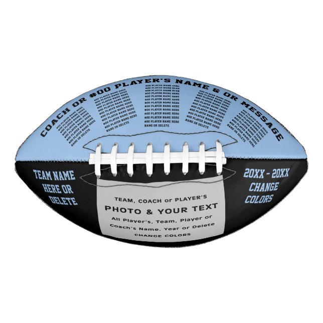 Personalised Football with PICTURE, Change COLORS American Football (Front)