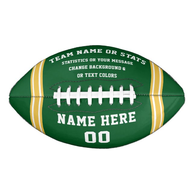 Personalised Footballs, Green Football, Customise American Football (Front)