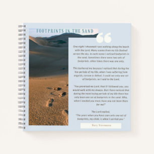 Personalised Footprints In Sand Poem Gratitude Notebook
